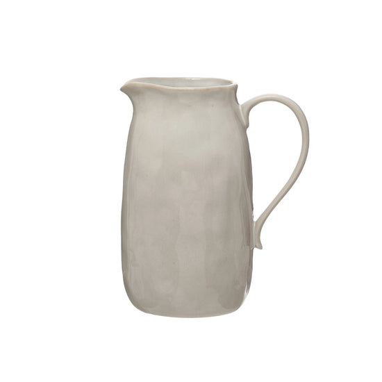 White Stoneware Pitcher