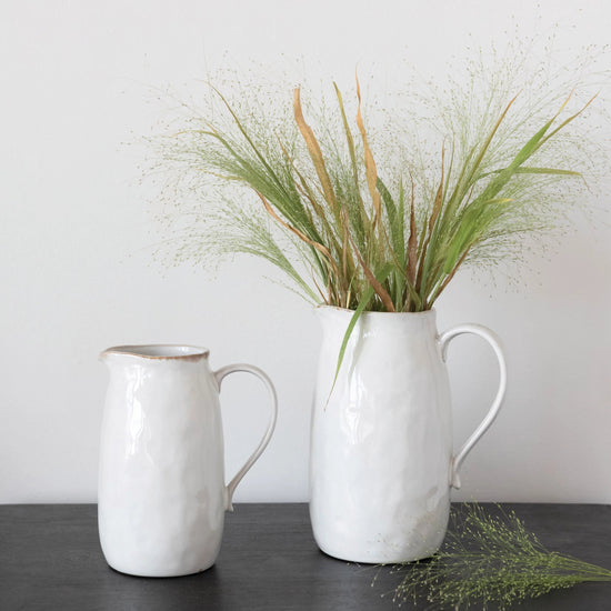 White Stoneware Pitcher