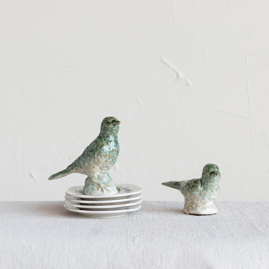 Green Stoneware Bird