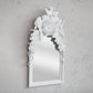 White Flowers & Birds Wood Framed Mirror