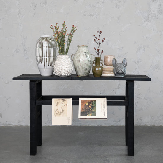 Black Reclaimed Wood Console Table