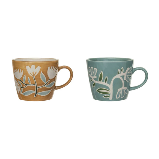 Hand-Painted Stoneware Mug