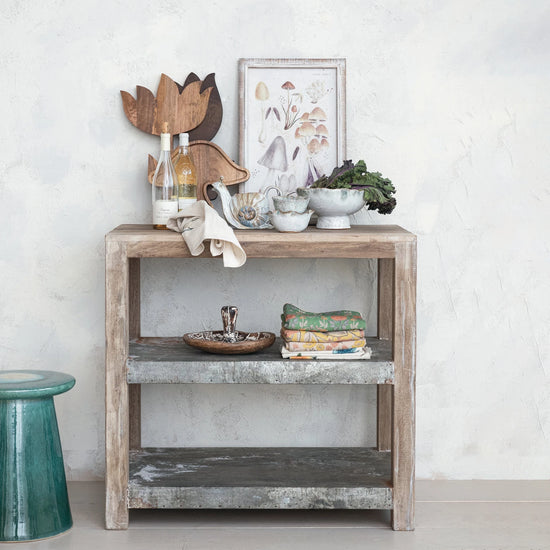 Reclaimed Wood & Metal Clad Shelf