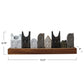 Wood Tray w/8 House Shaped Vases