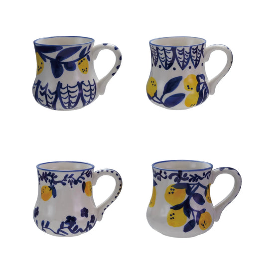 Hand-Painted Mug with Lemons