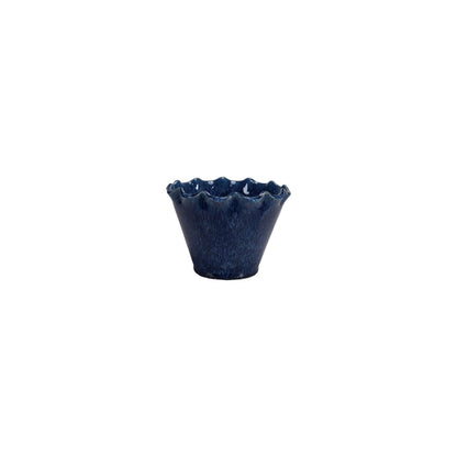 Navy Ruffled Planter