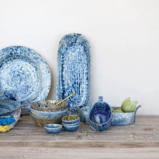 Blue Stoneware Platter