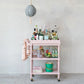 Pink Wood 3 Tier Bar Cart