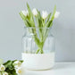 Small White Colorblock Mason Jar