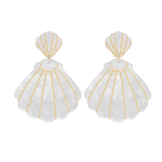 White Tortoise Shell Earrings