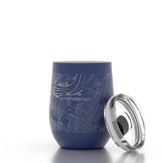 Midnight Blue Chattanooga Map Wine Tumbler