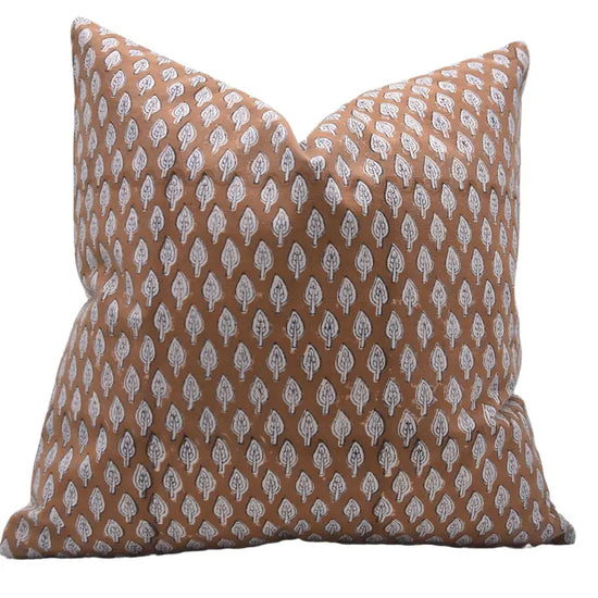 Burnt Orange Block Print Pillow