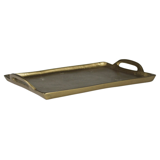 Large Brass Fitz Tray with Handles