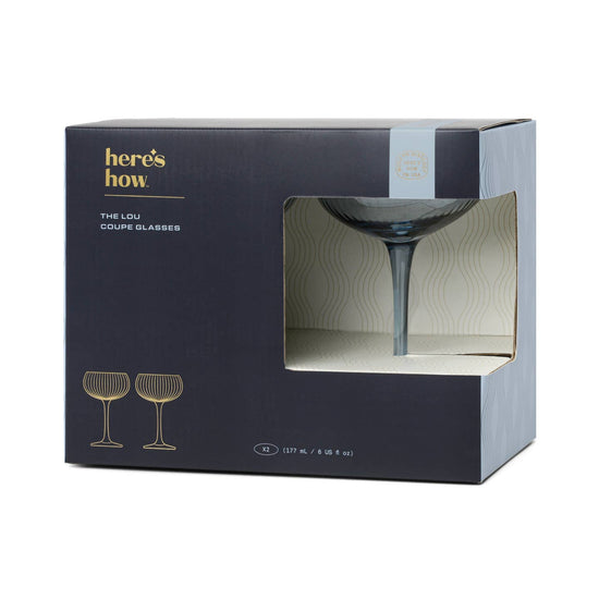 S/2 Blue Lou Coupe Glasses