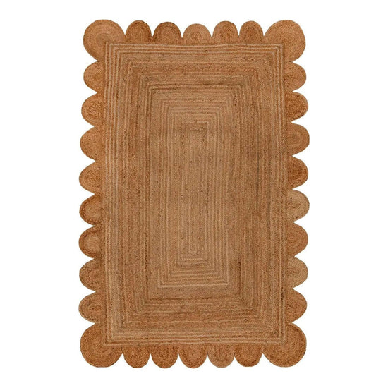 Handmade Natural Scalloped Jute Rug