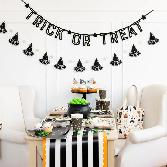 Trick or Treat Felt Glow in the Dark Banner