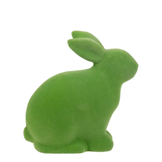 Green Flocked Terracotta Bunny