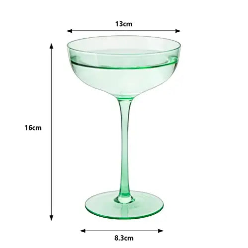 7oz Emerald Colored Coupe Glass