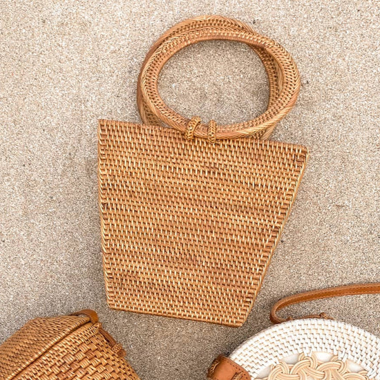 Top Handle Rattan Summer Bag