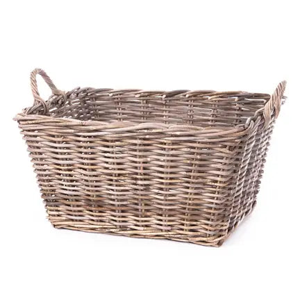 Rectangle Rattan Storage Basket with Handles