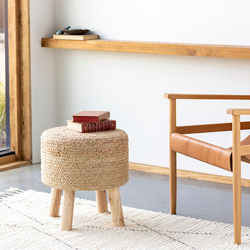 Jute Footed Cambrai Stool