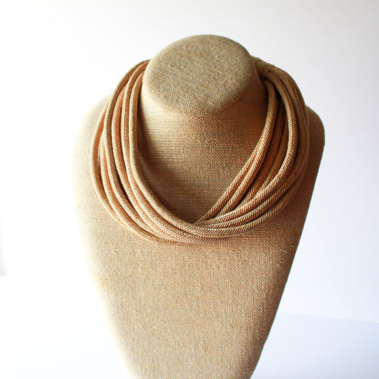 Tan Slub 8-Strand Necklace
