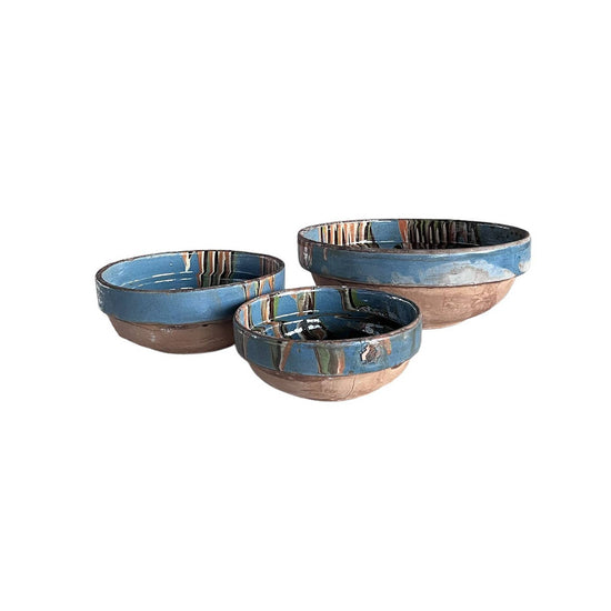 Marbleized Blue Cottage Crafted Bowl