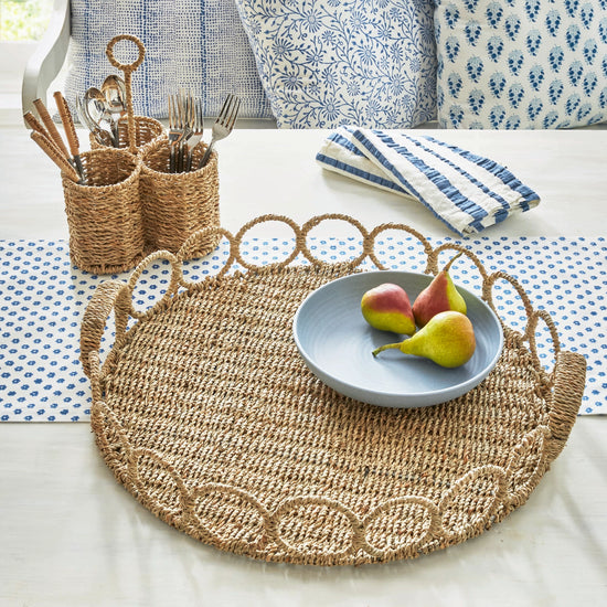 Natural Seagrass Round Tray