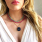 Blue Lapis Gemstone Shell Necklace