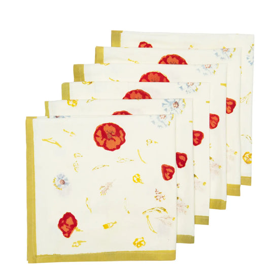 S/6 Springfields Multi French Napkins