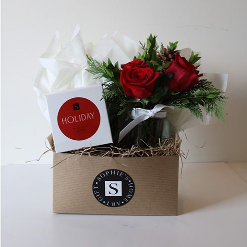 Flower Gift Box + Signature Holiday Candle