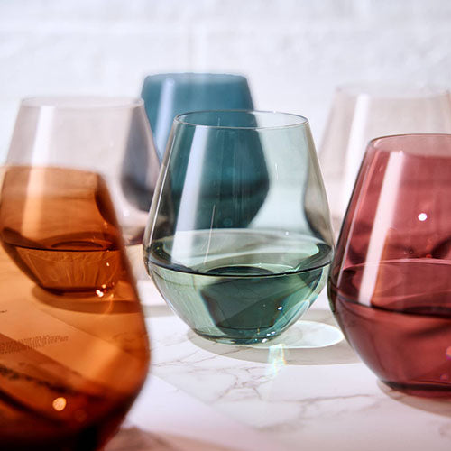 Pastel Stemless Wine Glasses