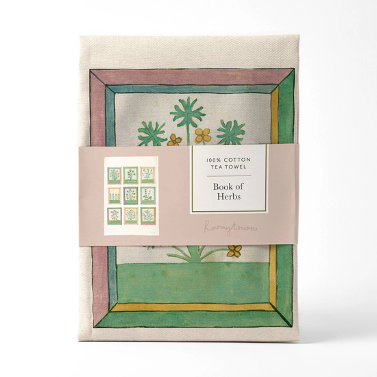 Book of Herbs Cotton Tea Towel