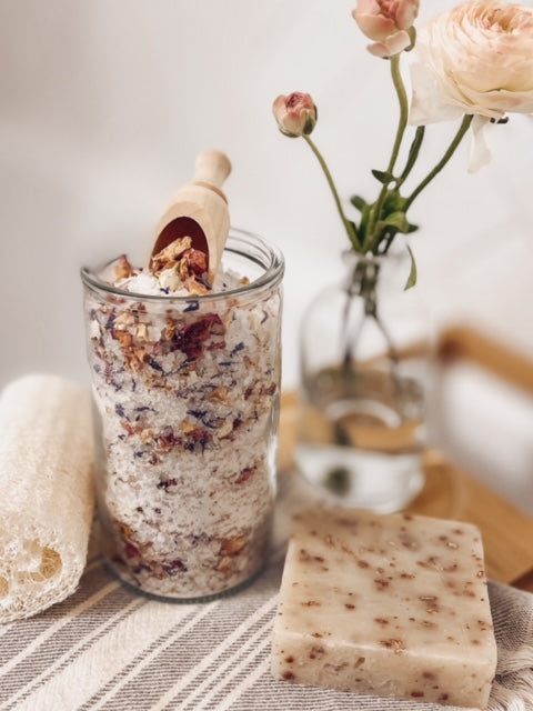 Large Wildflowers Bath Soak Jar