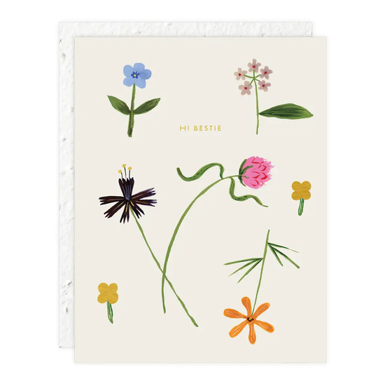 "Hi Bestie" - Quirky Petals Card