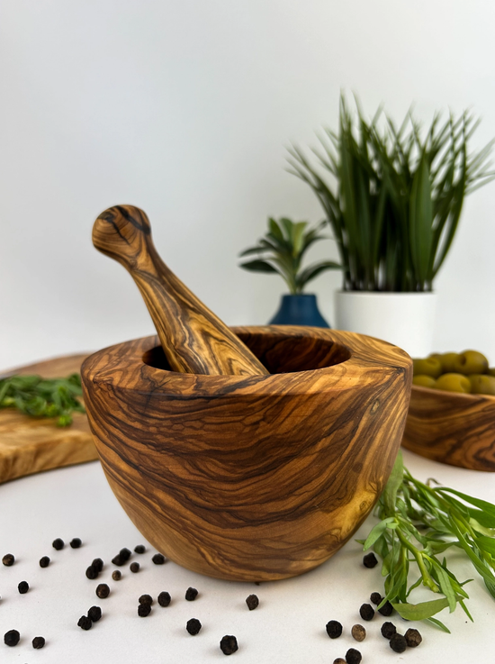 Classic Olive Wood Mortar & Pestle