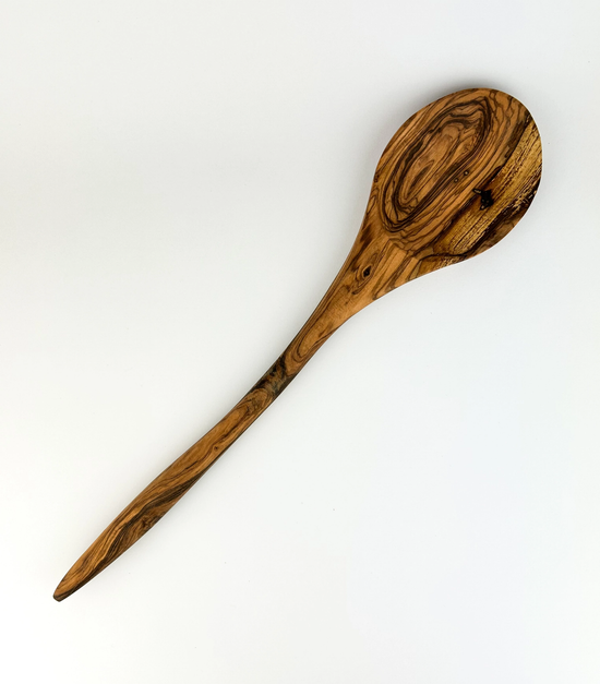 Long Olive Wood Wide Spoon