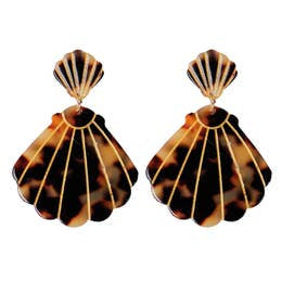 Brown Tortoise Shell Earrings