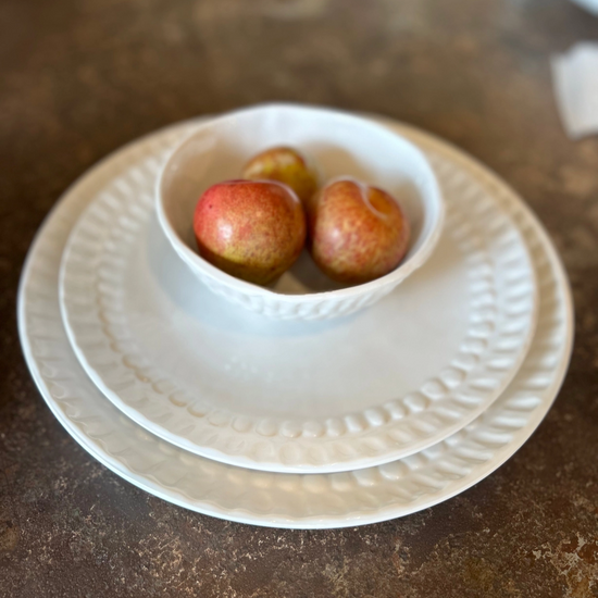 White Dottie Dinner Plate