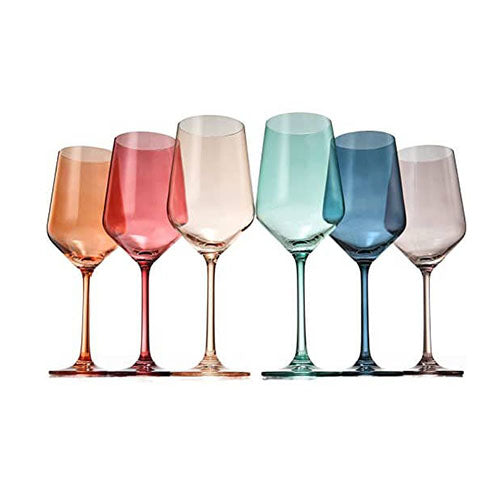 Stemmed Pastel Wine Glasses