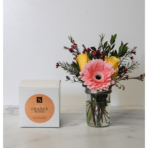 Flower Gift Box + Signature Orange Rind Candle