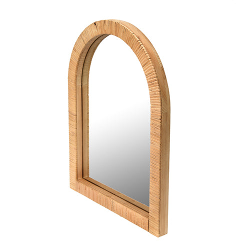 *REGISTRY ITEM: Rattan Wrapped Wood Framed Wall Mirror*