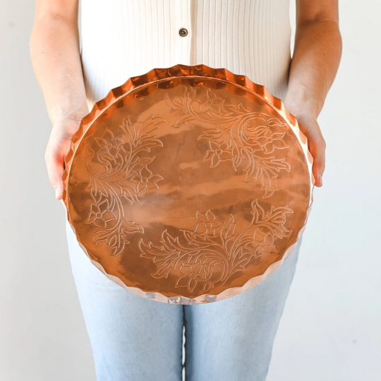 Copper Embossed Serving Tray