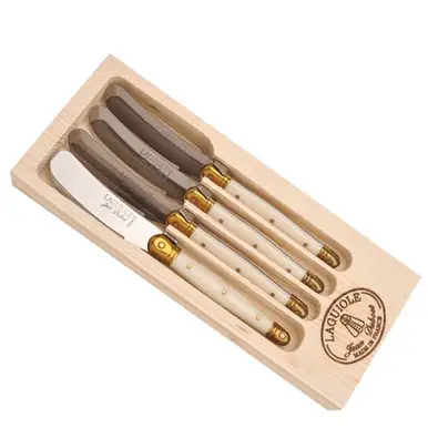 4pc Ivory + Brass Spreaders