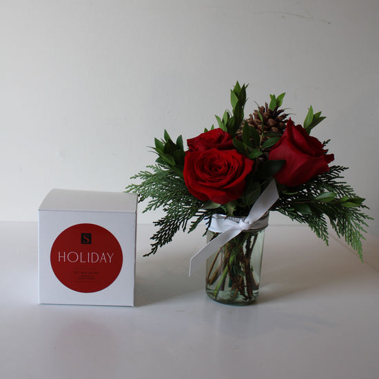 Flower Gift Box + Signature Holiday Candle