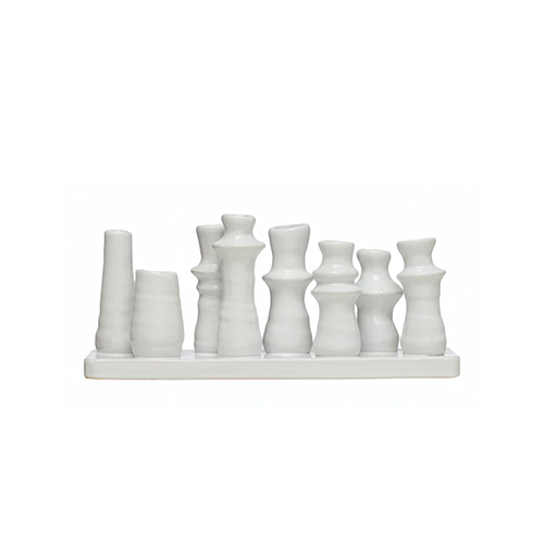 White 8-Vase Stoneware