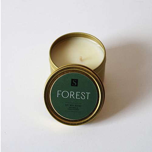 Forest Gold Tin Candle