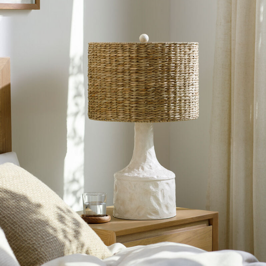 Conway White Rattan Lamp