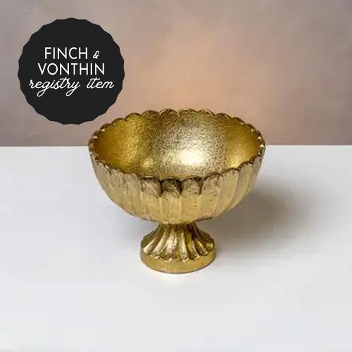 *REGISTRY ITEM: Gold Aluminum Pedestal Bowl*