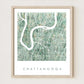 Grass Chattanooga Painted Map Art Print (11x14)